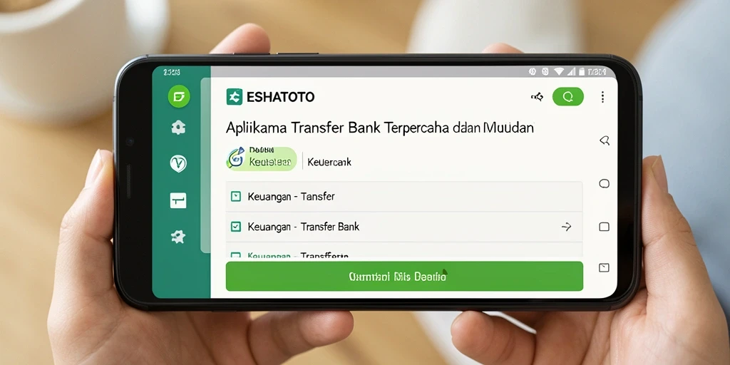 Antarmuka ESHATOTO untuk transfer bank yang mudah dan sederhana.