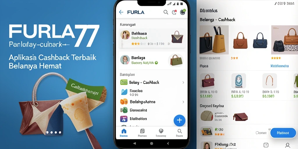 Antarmuka aplikasi FURLA77 dengan penawaran cashback menarik.