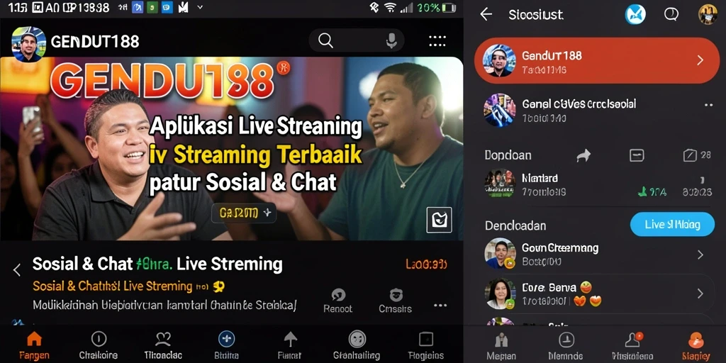 Antarmuka menarik GENDUT188 saat Live Streaming.