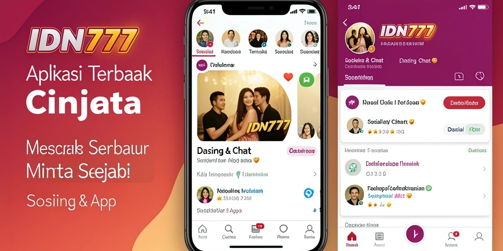 Tampilan antarmuka IDN777 yang modern dan interaktif untuk Dating App.