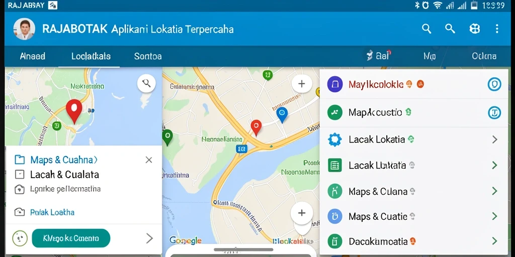 Antarmuka aplikasi RAJABOTAK menampilkan peta lokasi yang jelas dan informatif.